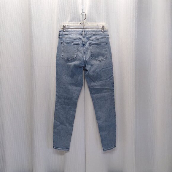 Old Navy Rockstar Mid Rise Super Skinny Jeans Size 8 Light Wash Distressed Denim - Picture 2 of 7